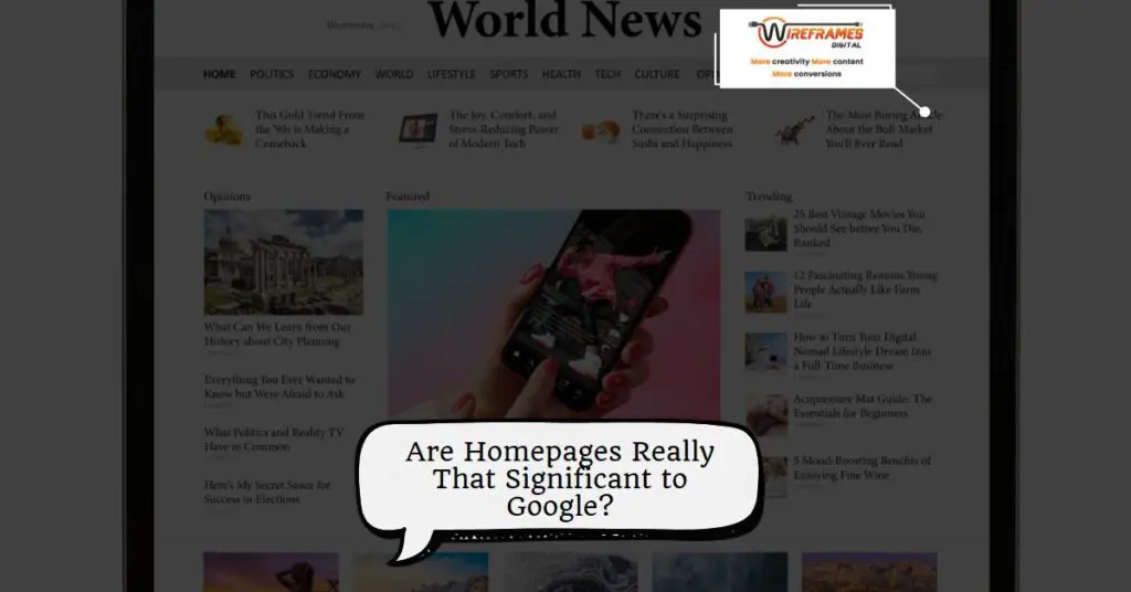 Why homepage is important to google?