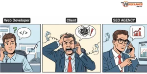 Conversation between seo agency, client and website developer