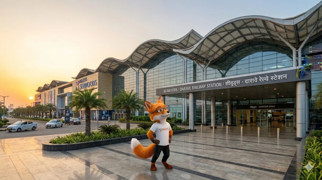 Wireframes Digital Fox Mascot providing local SEO company strategies and B2B search architecture in Seawoods Sector 40